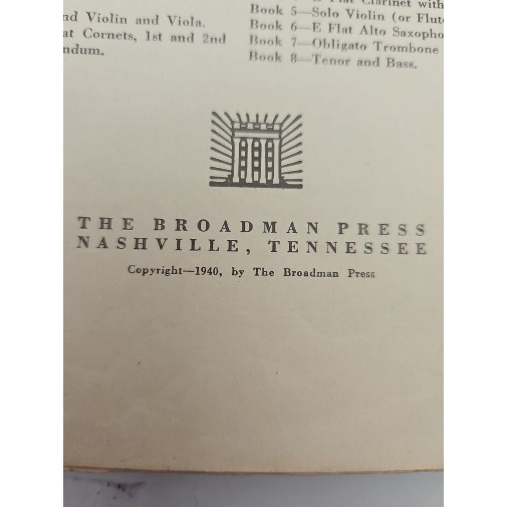 The Broadman Hymnal 1940 Broadman Press Book‎ Vintage - Picture 11 of 14
